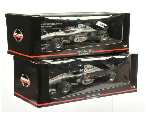 Minichamps 1/18 scale pair (1) 530991802 McLaren&nbsp; MP 4/14 - D. Coulthard (2) 530011803 McLaren Mercedes MP 4/16- M. Hakk