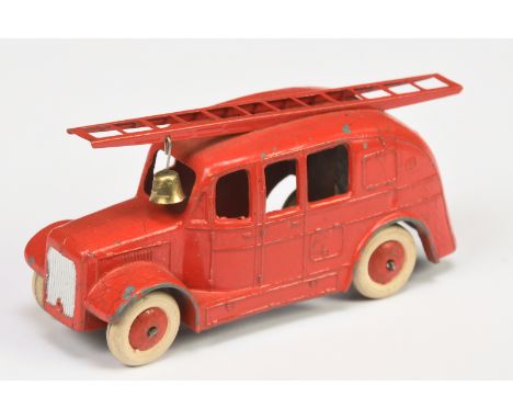 Dinky Pre-War 25h Streamlined Fire Engine - red body, ladder &amp; smooth hubs, white tyres, without baseplate &amp; without 