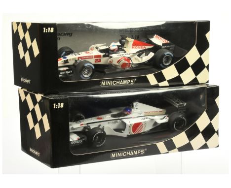 Minichamps 1/18 scale pair (1) 100060012 Honda Racing F1 Team RA106 - J. Button (2) 100010010&nbsp; B.A.R Honda 03 - J. Ville