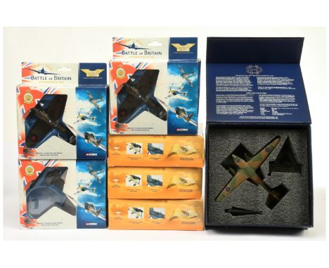 Corgi Aviation Archive group 1/72 scale to include 3 x 49102 Hawker Hurricane 257 SQD - Stanford Truck; 3 x 49001 Spitfire Mk