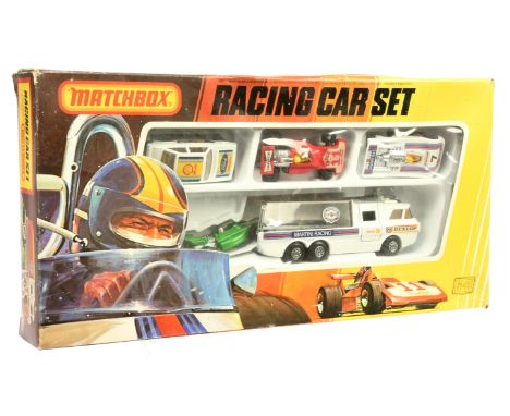 Matchbox Superfast G3 Racing Car Gift Set. Containing (1) Super Kings K7 Martini Racing Car Transporter - light amber windows