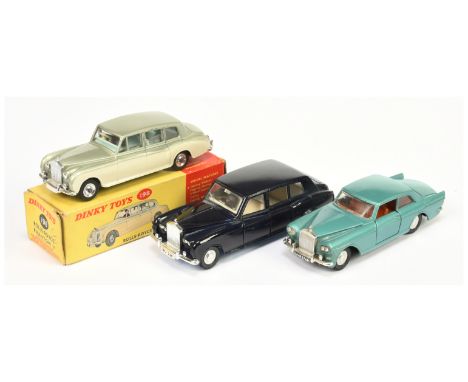 Dinky 198 Rolls Royce Phantom V - two-tone metallic light green, cream, pale blue interior with figure driver, chrome trim an