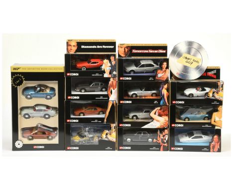 Corgi "James Bond" Set of 12 "The Definitive Bond Collection" issues, includes Aston Martin DB5; Toyota 2000 GT; Lotus Esprit