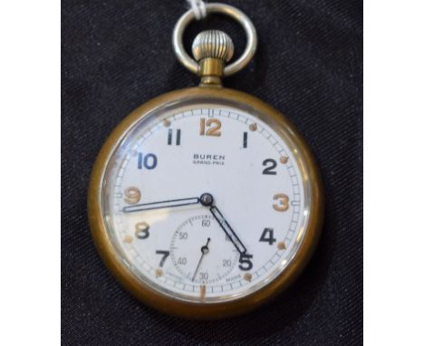 A Buren military pocket watch, marked with broad arrow, G.S.T.P, H14577