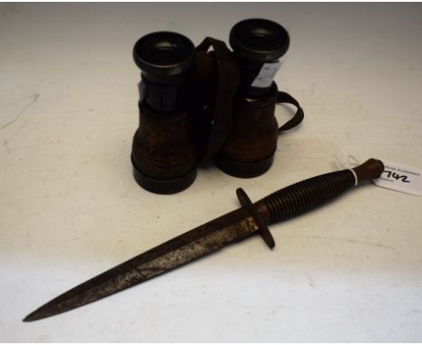 A post World War II Fairbairn Sykes fighting knife, J Nowill &amp; Sons, ridged hilt, Asterix D marks, approx 29cm long;  a p