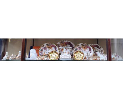 Ceramics - Royal Crown Derby Old Avesbury pattern, including vases, trinket boxes, plates, cups, saucers, cruet set, 1128 Ima