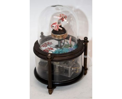 An 'automaton' timepiece, as a fish tank, 14cm high