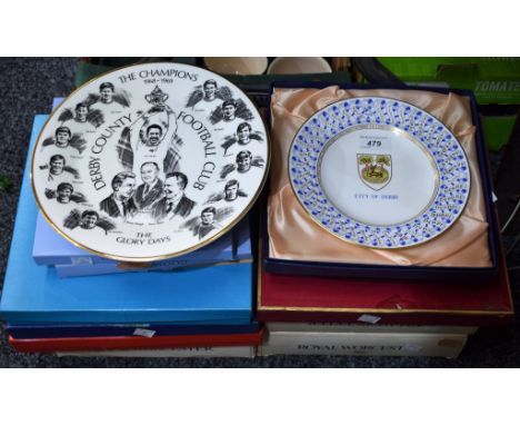 Ceramics - a Royal Crown Derby City of Derby commemorative plate, boxed; a Caverswall City of Derby plate, limited edition, c