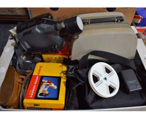 Photography - a vintage Prontor camera; Panasonic movie camera; binoculars, etc