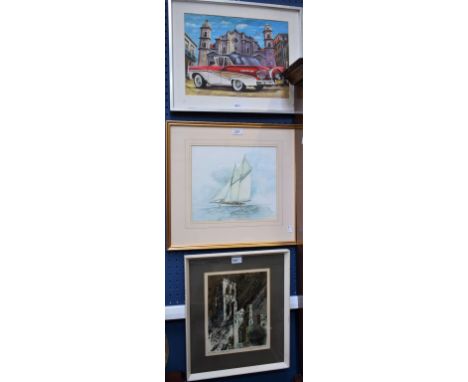 Norman Wade, by and after, Durham, the North Front, signed, dated '72, and titled in pencil to margin, silkscreen print, limi