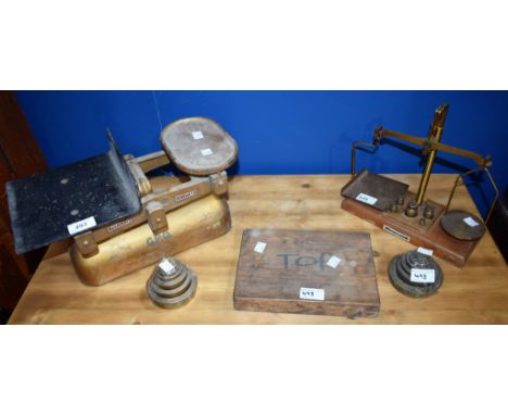 Scales and Weights - W and T Avery GPO scales; others, AE Summers; brass tower weights, cased, etc