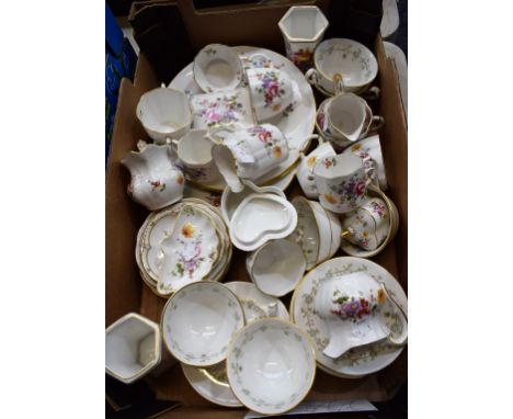 Ceramics - a Royal Crown Derby La Ronde pattern part tea set; a Posies oval serving plate; other Posies ware including a pair