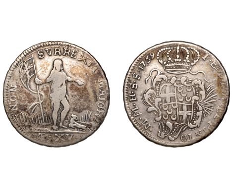 Malta, Emmanuel Pinto, 15 Tarí, 1759, 14.24g/6h (RS 101; KM. 252). Some light scratches, fine £80-£100