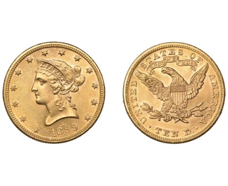 United States of America, Ten Dollars, 1899 (KM. 102). Light bagmarks on obverse, otherwise virtually mint state £700-£800