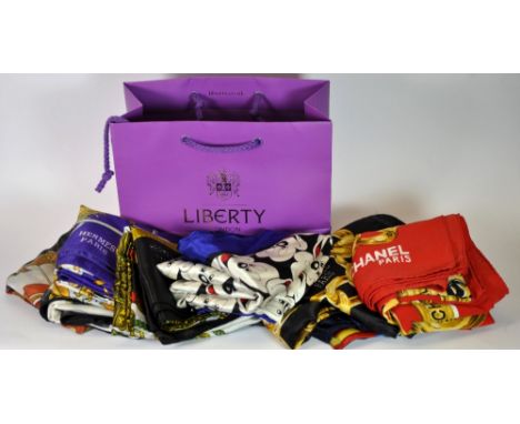 7 vintage scarves including Chanel, Hermes etc.