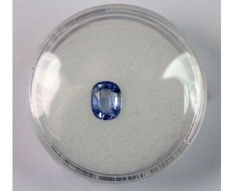 A cushion cut Ceylon light blue sapphire (approx 1.05ct).