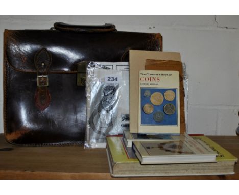 A quantity of mixed items, together with a vintage leather case.