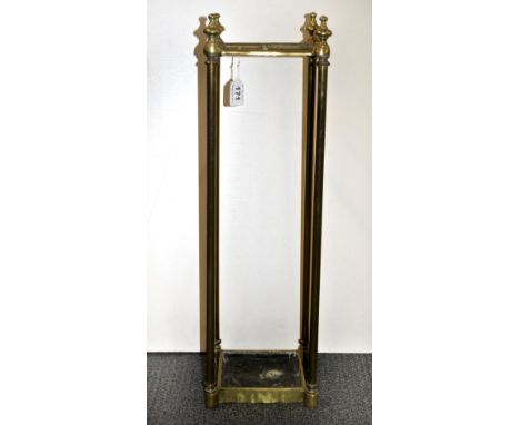 A Victorian heavy brass stick stand, H. 67cm.