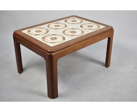 A Late 20th Century Tile Topped Coffee Table, 71cm x 51cm 