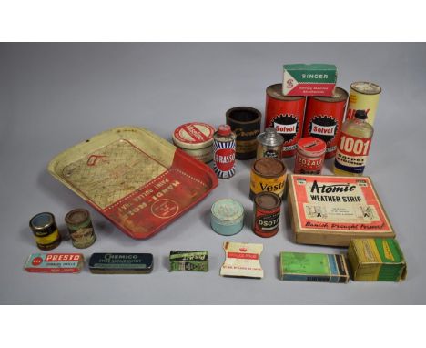 A Collection of Vintage Cleaning Product Tins and Containers to Include Ajax, Brasso, Vaseline, 1001 Carpet Cleaner etc 