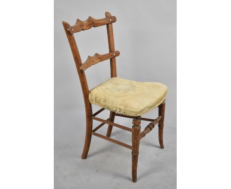 A Single Edwardian Ladder Back Bedroom Chair 