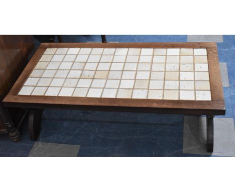 A Mid 20th Century Tile Top Coffee Table with Refectroy Base, 117cm x 61cm 