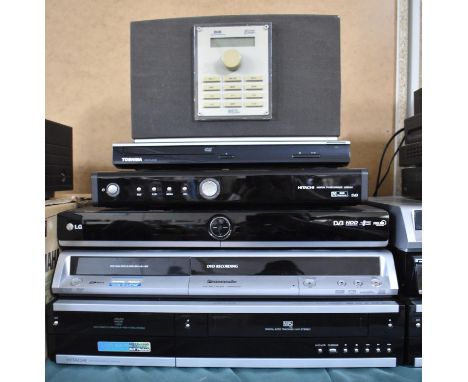 A Collection of DVD and VCR Players/Recorders to Include Examples From Panasonic, Hitachi, Toshiba and LG, together with a RE