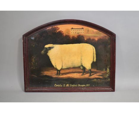 A Reproduction Print On Board of a Prize Winning Sheep, "Cordelia II - All England Champion 1837", 60cm wide 