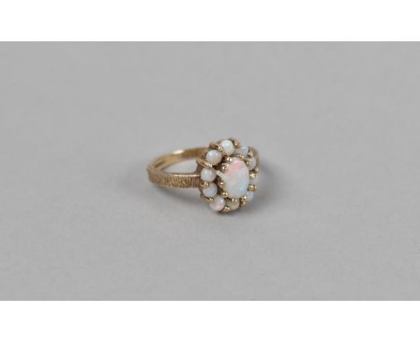 A 9ct Gold Opal Cluster Ring, Size L 1/2 