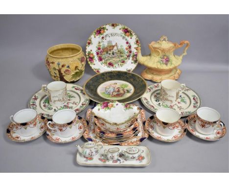 A Collection of Various Ceramics to Comprise Blush Ivory Teapot and Stand, Imari Decorated Tea Set, Commemorative Tankards, V