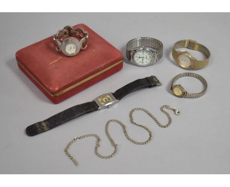 A Collection of Various Vintage Wrist Watches etc and a Silver Chain Necklace Stamped 925 (AF) 