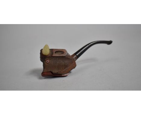 A Novelty Pipe in the Form of a Bulls Head, One Horn Missing 