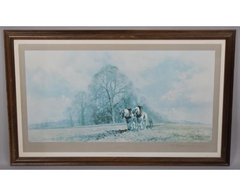 A Large Framed David Shepherd Limited Edition Print, "Spring Ploughing", 327/850, Signed in Pencil to Border, 99x49cm 