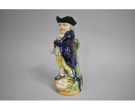 A 19th Century Staffordshire Pottery Toby Jug, Gent with Pipe and Jug of Ale, "Hearty Good Fellow", Condition Issues, 29cm hi