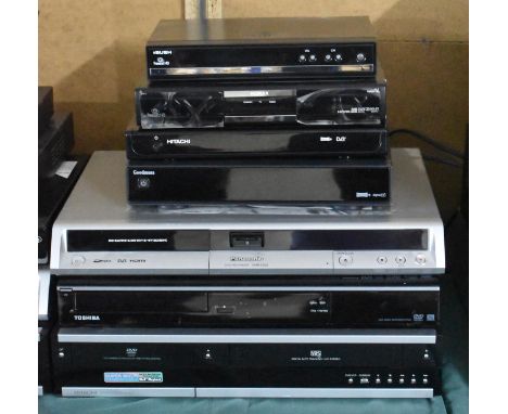 A Collection of DVD and VCR Recorders/Players to Include Examples From Panasonic, Hitachi and Toshiba, Together with Four Fre