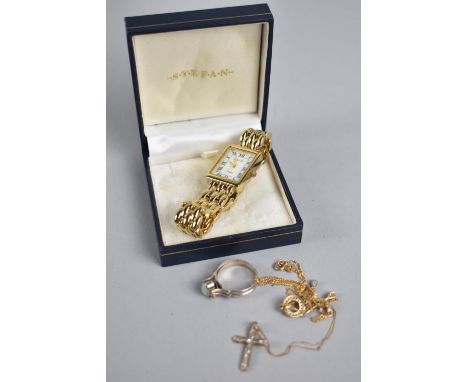 A Ladies Avia Dress Watch Together with a Gold Chain, Pendants and Small Opal Dress Ring 