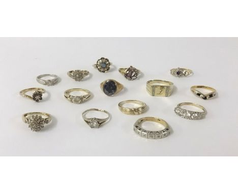 Fifteen 9ct gold dress rings, approx 38gms.