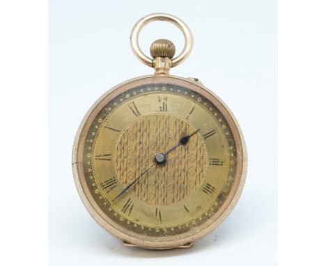 An antique 9ct gold open face pocket watch.