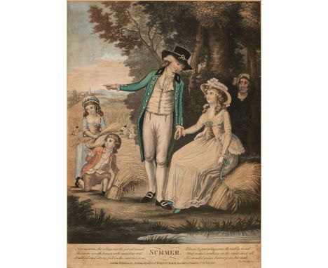 * Sayer (R. &amp; Bennett J., publishers). Spring, Summer, Autumn &amp; Winter, 1785, the set of four mezzotints with contemp