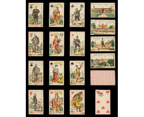 * Austrian Shooting Festival Piquet cards, Schützenfest, Vienna, F. Piatnik, circa 1868, the complete deck of 32 stencil colo