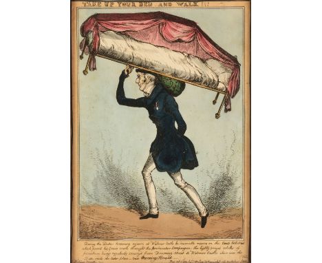 * Heath (William). Ten caricatures relating to the Duke of Wellington, circa 1830, Take up your Bed and Walk!!!, A Draught at