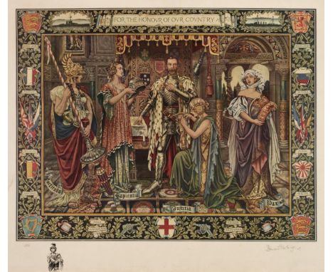 * George V. For the Honour of our Country, from the Morris Tapestries, designed by Bernard Partridge, known as 'The Arming of