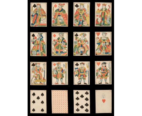 * German playing cards. Non-standard Paris-type pattern, Nürnberg: Andreas Haupold, circa 1810, a complete Piquet deck of 32 