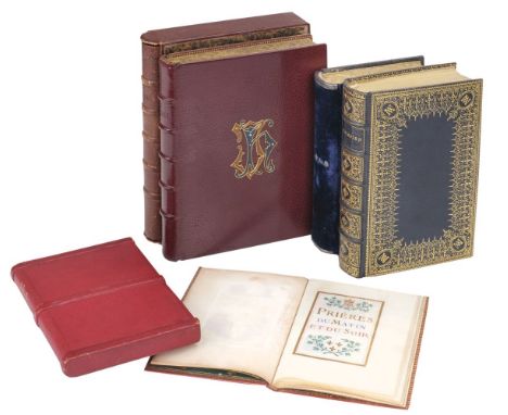  Illuminated Prayer Book. Prières du Matin et du soir, c.1874, illuminated manuscript title and 35 pages of illuminated praye