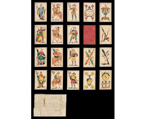 * Spanish playing cards. Garcia-type Pattern, Torrecilla de Cameros: Señora Pinillos de Vallejo, circa 1855, a complete deck 