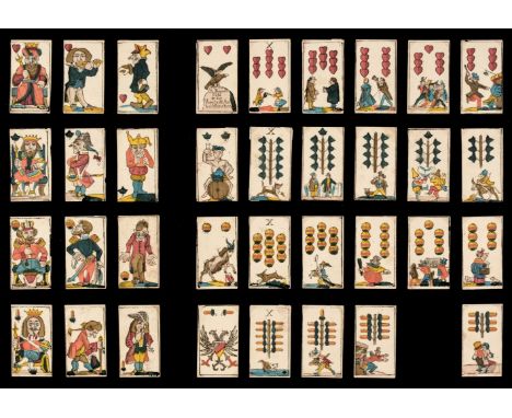 * German playing cards. Karte mit Karikaturen (Cards with Caricatures), Munich: Andreas Benedict Göbl, 3rd quarter 18th centu