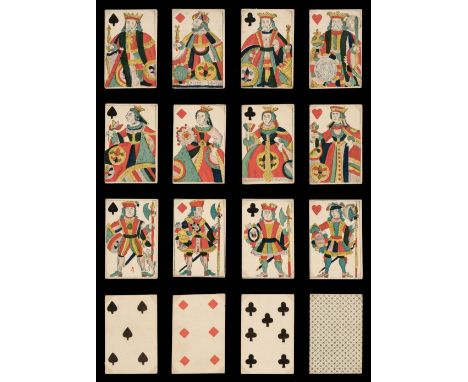 * German playing cards. Bayerisches Bild (Bavaria version of the Paris pattern), Munich: Andreas Benedictus Göbl, circa 1760,