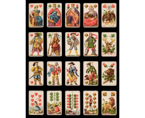 * German playing cards. Deutsche Spielkarten No.301, variant 2, Frankfurt am Main: B. Dondorf, circa 1880s, a complete deck o