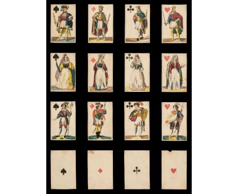 * Translucent playing cards. Translucent or 'Biedermeier' Playing Cards with hidden erotic illustrations, [Germany?], circa 1