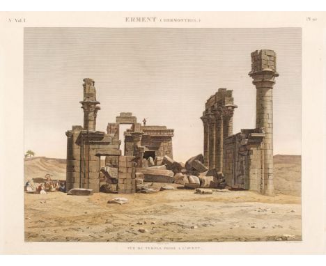 * Egypt. 10 engraved views on 8 sheets from Description de l'Egypte, 1820-29, 10 hand-coloured engraved views on 8 sheets by 
